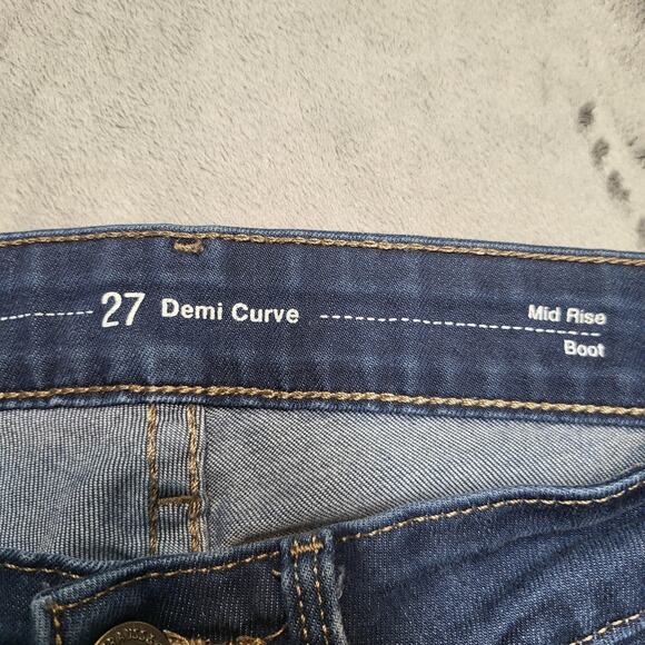 Levis Jeans Womens 27 Blue Demi Curve Mid Rise Bootcut Medium Wash Stretch - Picture 3 of 12